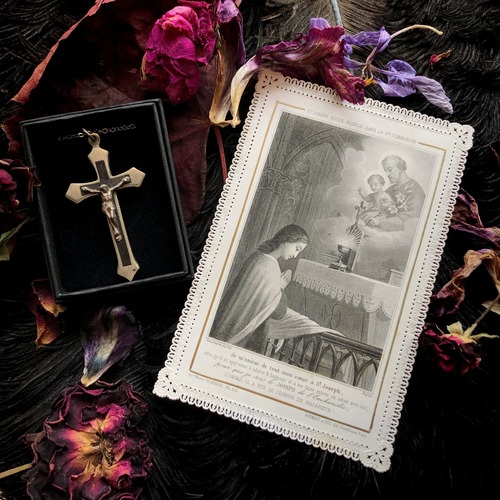 聖ヨセフのホーリーカードと十字架セット