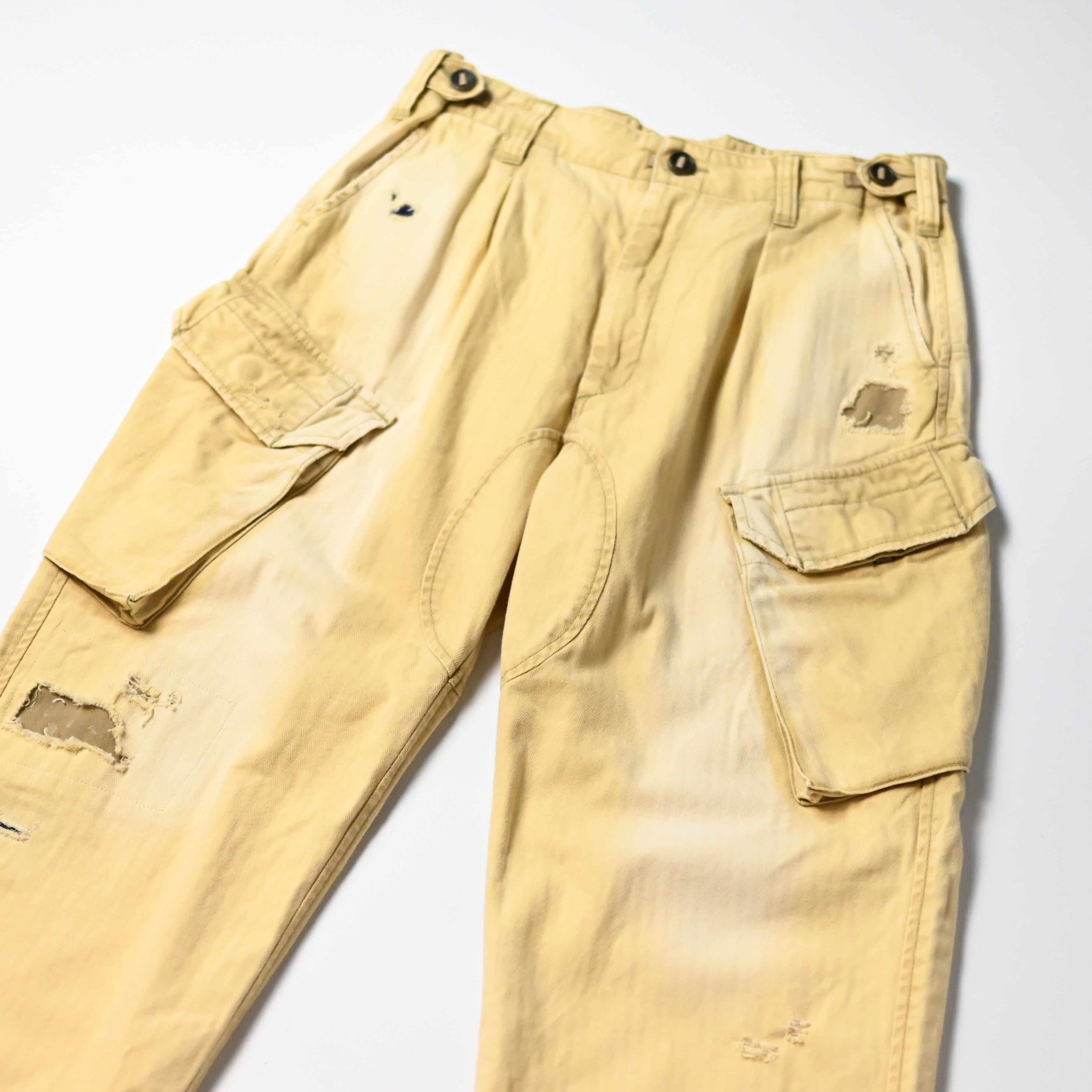 ANACHRONORM / REMAKED HERRINGBONE COMBAT CARGO TROUSERS | GANKO