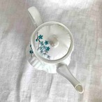 コーヒーポット　リモージュ　 くすみブルーの小花 枝物 ポット Limoges 12TWcn2