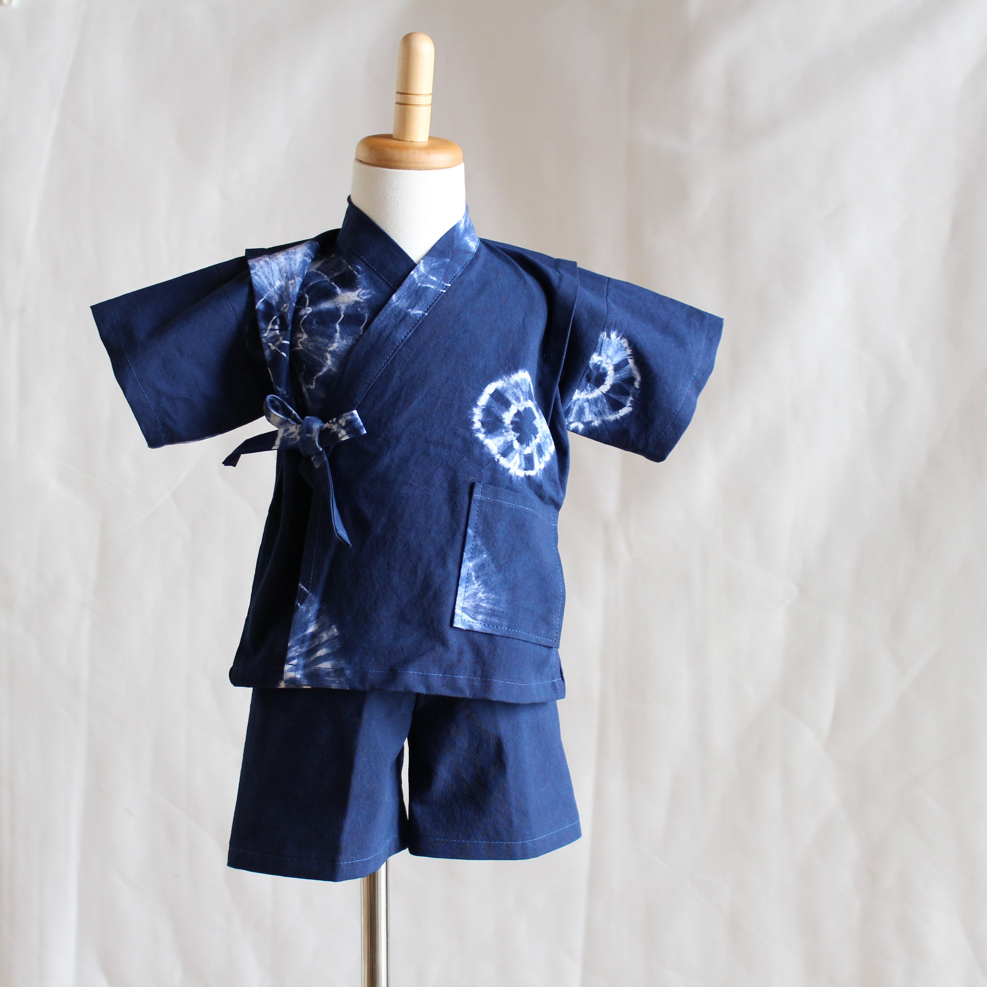 100 藍色の手絞り【甚平】'23 // 送料無料 // 100サイズ | Ma