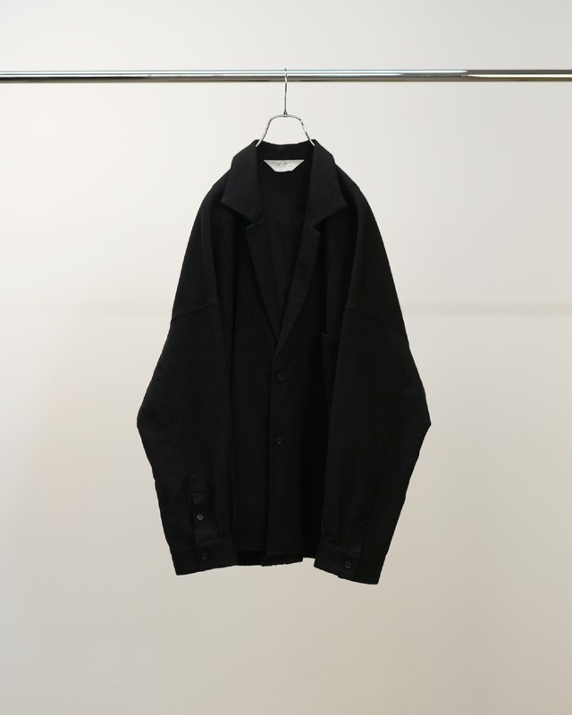 ANCELLM / WASH WOOL TAILORED SHIRT(BLACK)