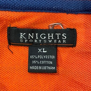 【KNIGHTS SPORTSWEAR】ビッグサイズ ポロシャツ XL ボーダー オレンジ US古着 アメリカ古着