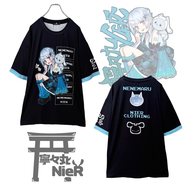 寧々丸×NIERコラボデザイン  HALF SLEEVE CUTSEW