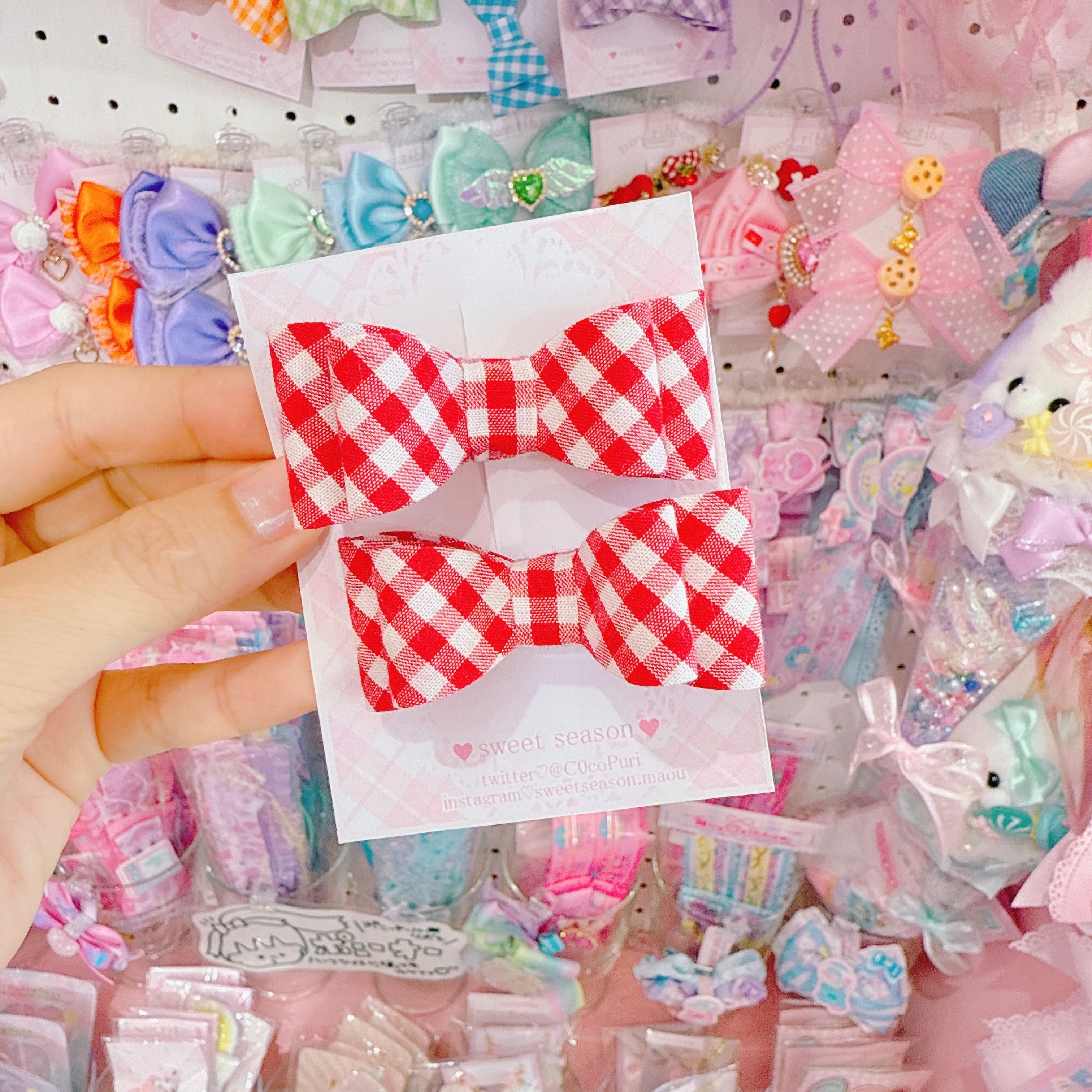 【C8】12-17立体リボンツインヘアクリップ