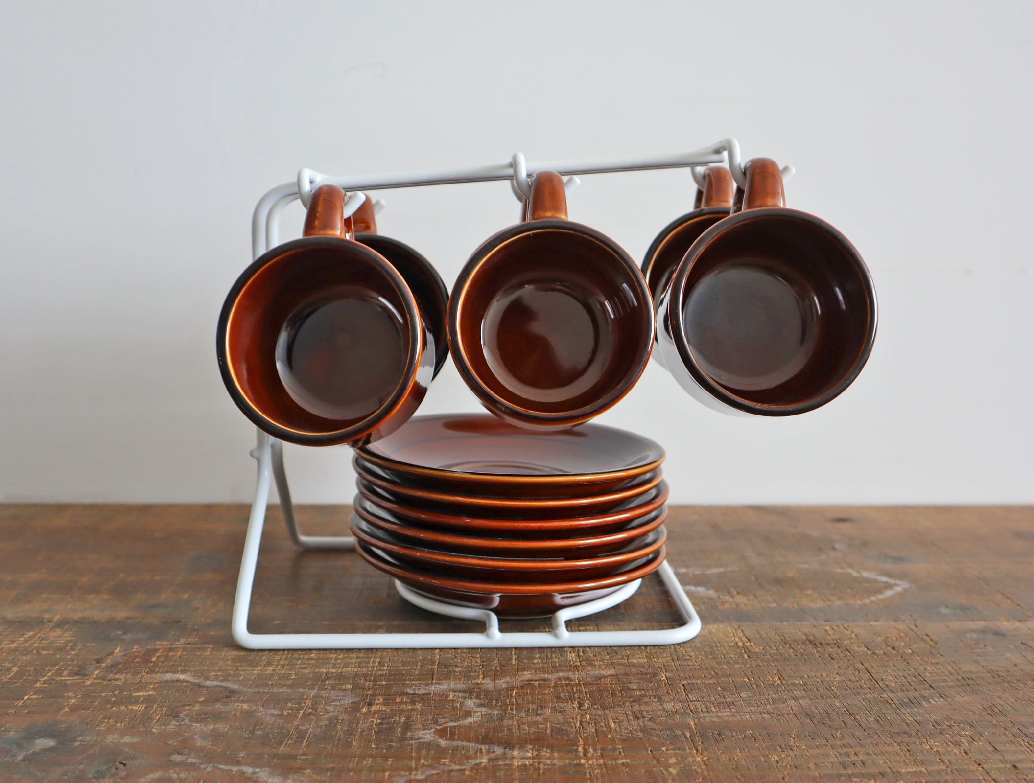 【送料無料】 カップ&ソーサー 収納スタンド付き 6客セットA