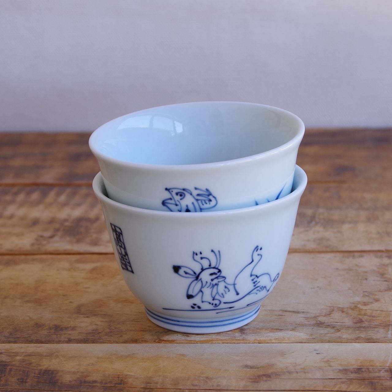 新品】波佐見焼 洸琳窯 高山寺 煎茶 鳥獣戯画 湯呑み うさぎ 蛙 和食器