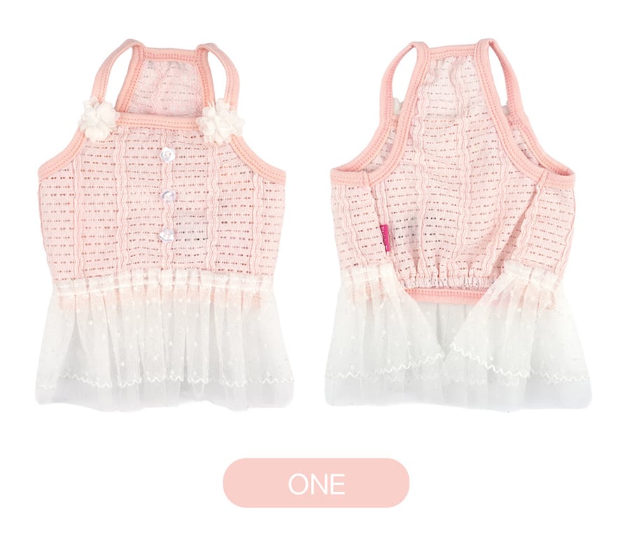 tutu mini dress S ~ XL / 犬服 ドッグウェア 袖なし 春夏 ワンピース チュチュスカート チュール 小型犬 中型犬 韓国 犬の服 onepiece67