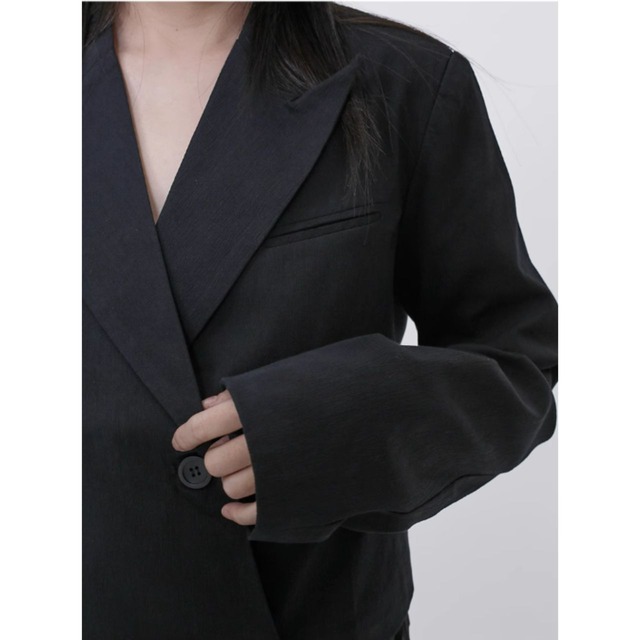 Double-breasted irregular short suit C0416