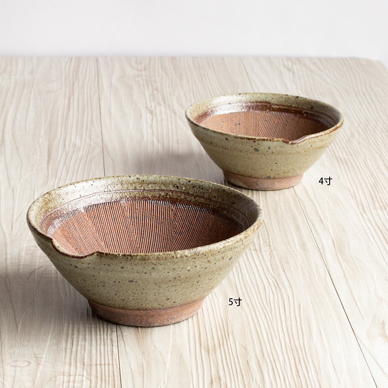 11384【朱土すり鉢】すり鉢 唐津 5寸