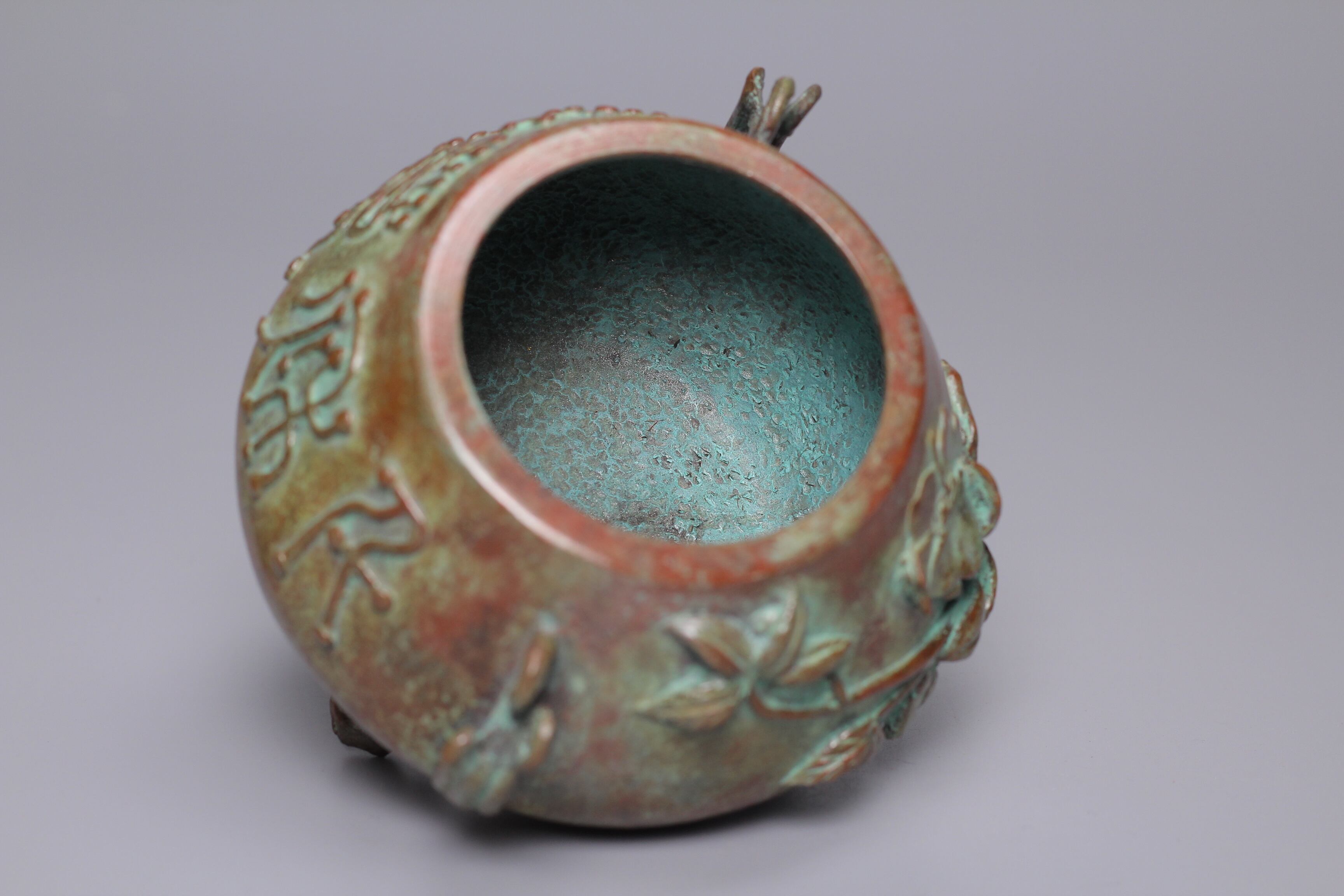 高岡銅器 蝋型師 須賀月真 蝋型鋳銅香炉 千秋萬世 無傷共箱 保証品 