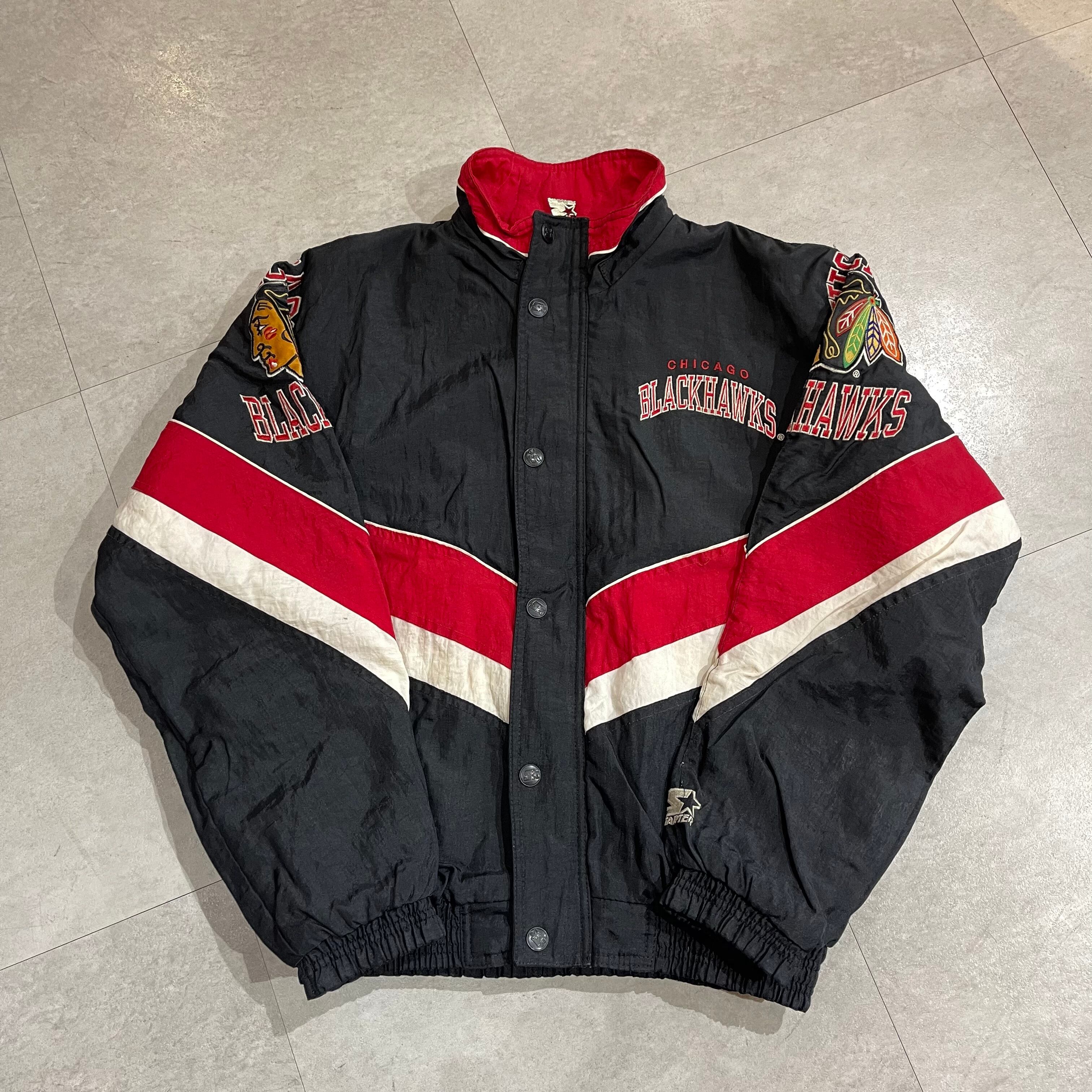 ダブル／ミストブルー 【NHL】ブラックホークス BLACKHAWKS 中綿入り