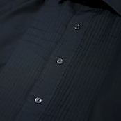 pleats dress shirt black