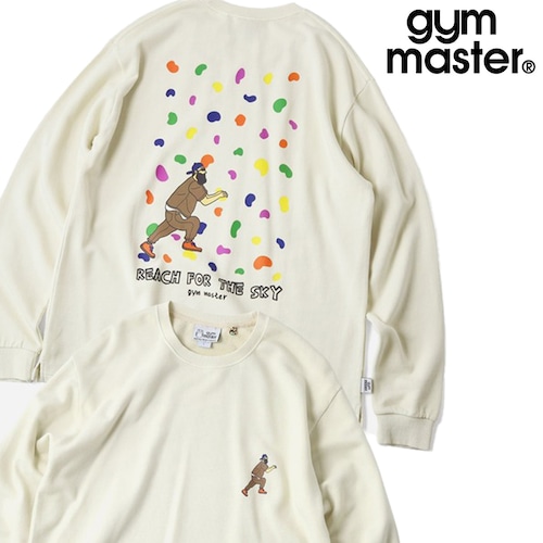 gym master ジムマスター 10oz ピグメントスウェット ボルダリング ロンTEE Reach for the Sky 長袖Tシャツ メンズ レディース コットン100% LOVE&PEACE G833775 ナチュラル