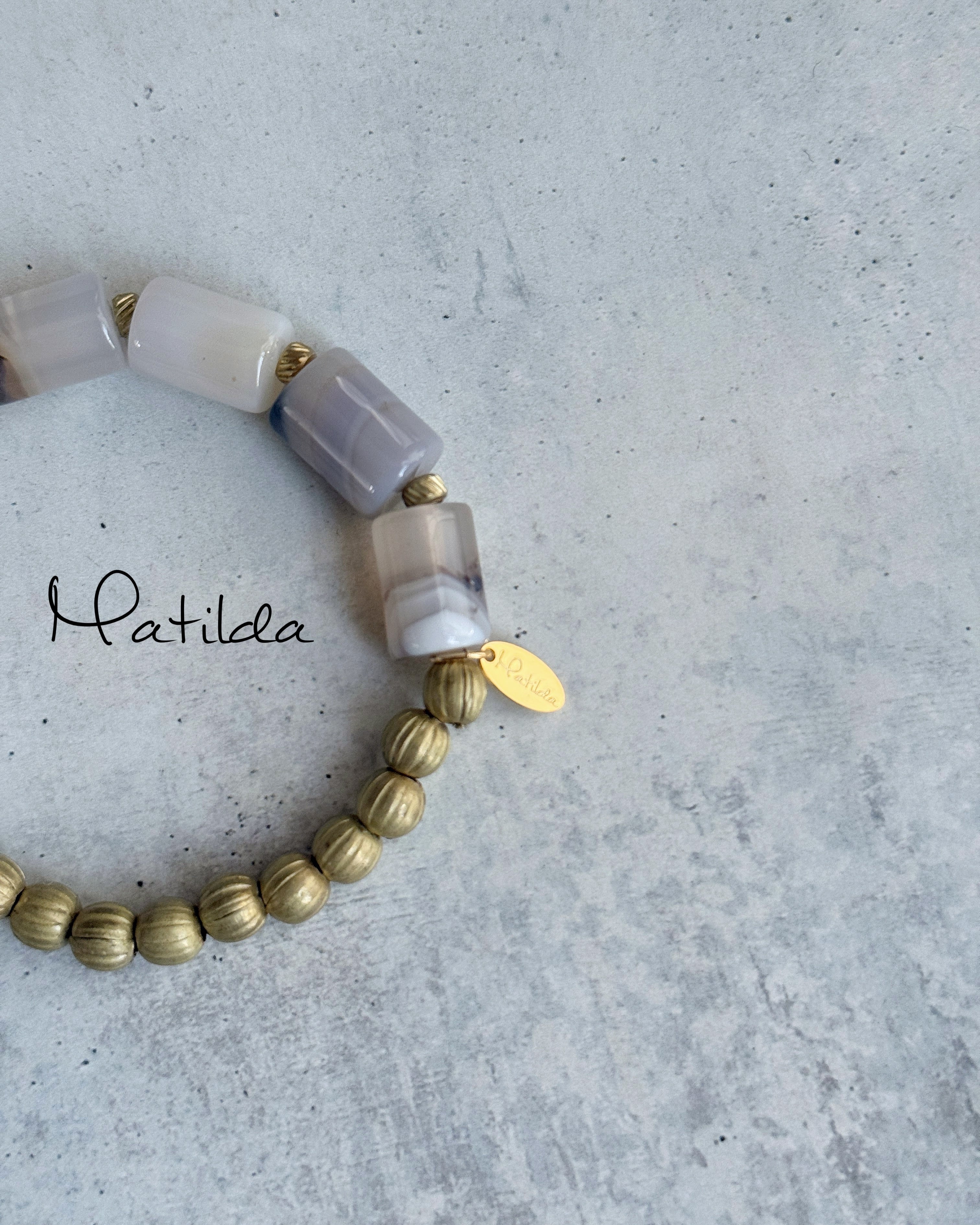 bicolor bracelet(モンタナアゲート×真鍮)