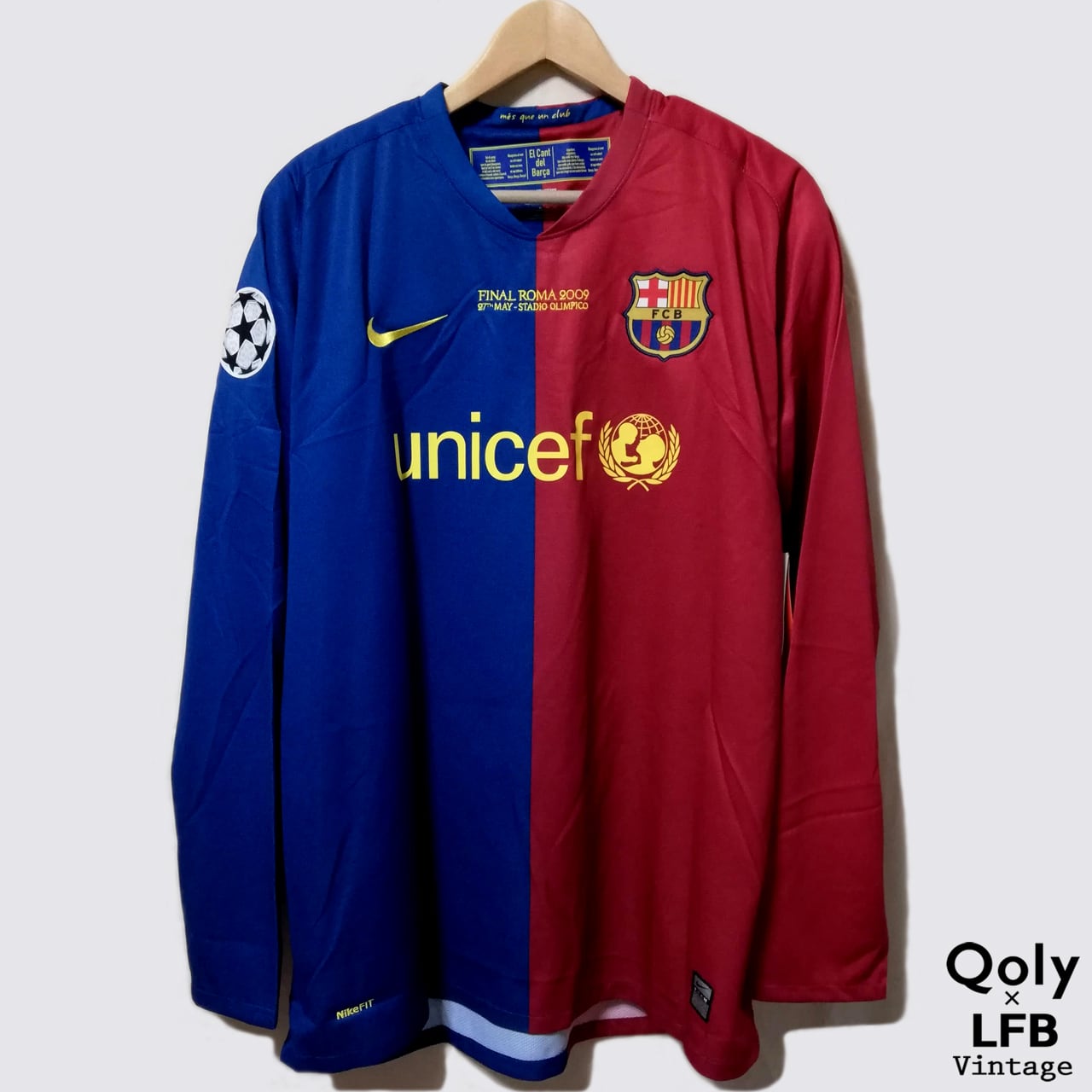 訳あり]バルセロナ 2008-09 Nike ホーム長袖 CL決勝仕様 ユニフォーム