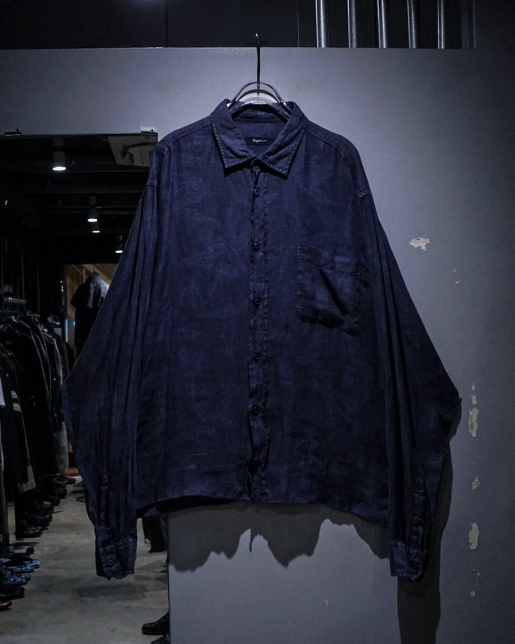 add (C) vintage】“Zegna Sport” Vintage Loose L/S Linen Shirt