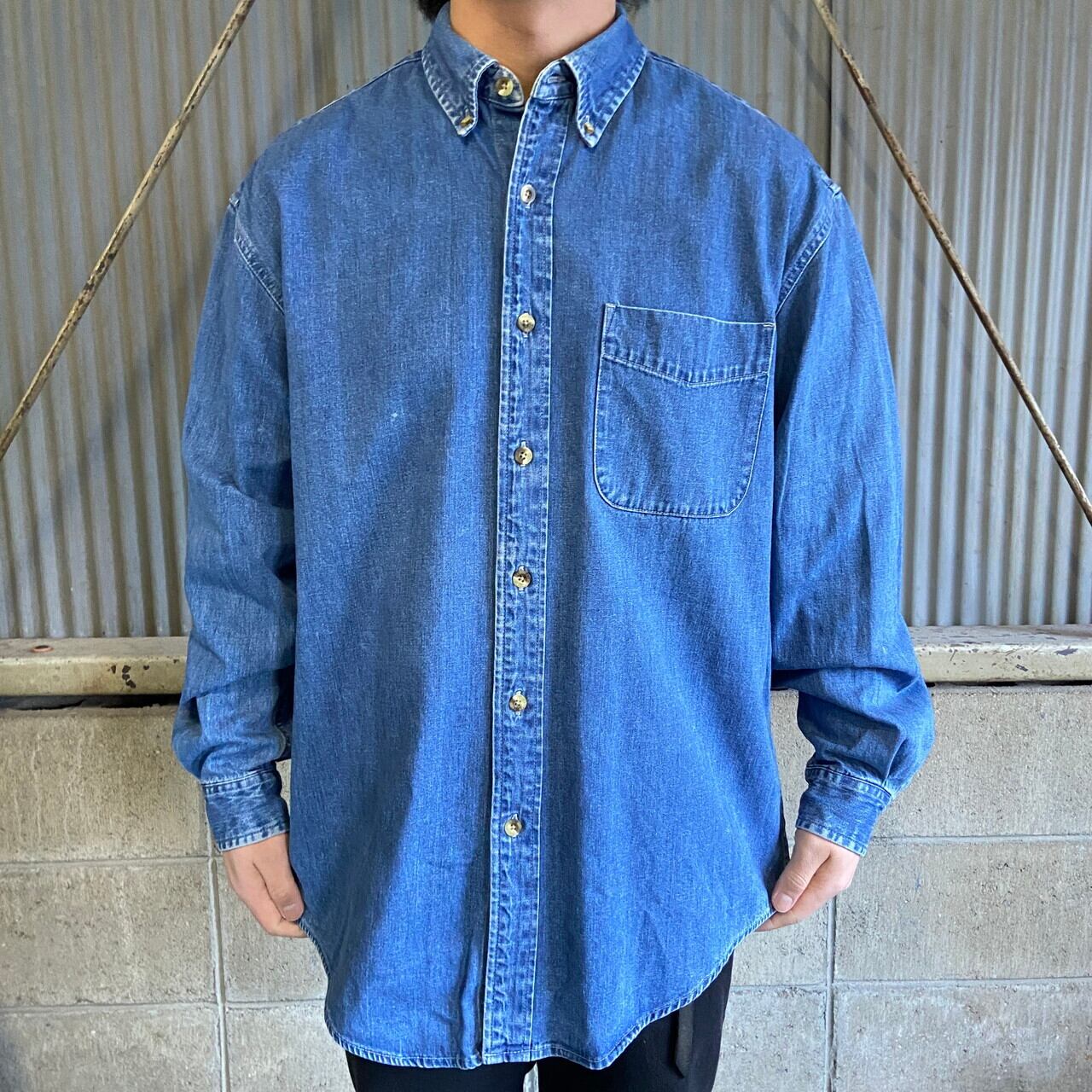 90s Eddie Bauer DENIM エディーバウアー デニムシャツ M