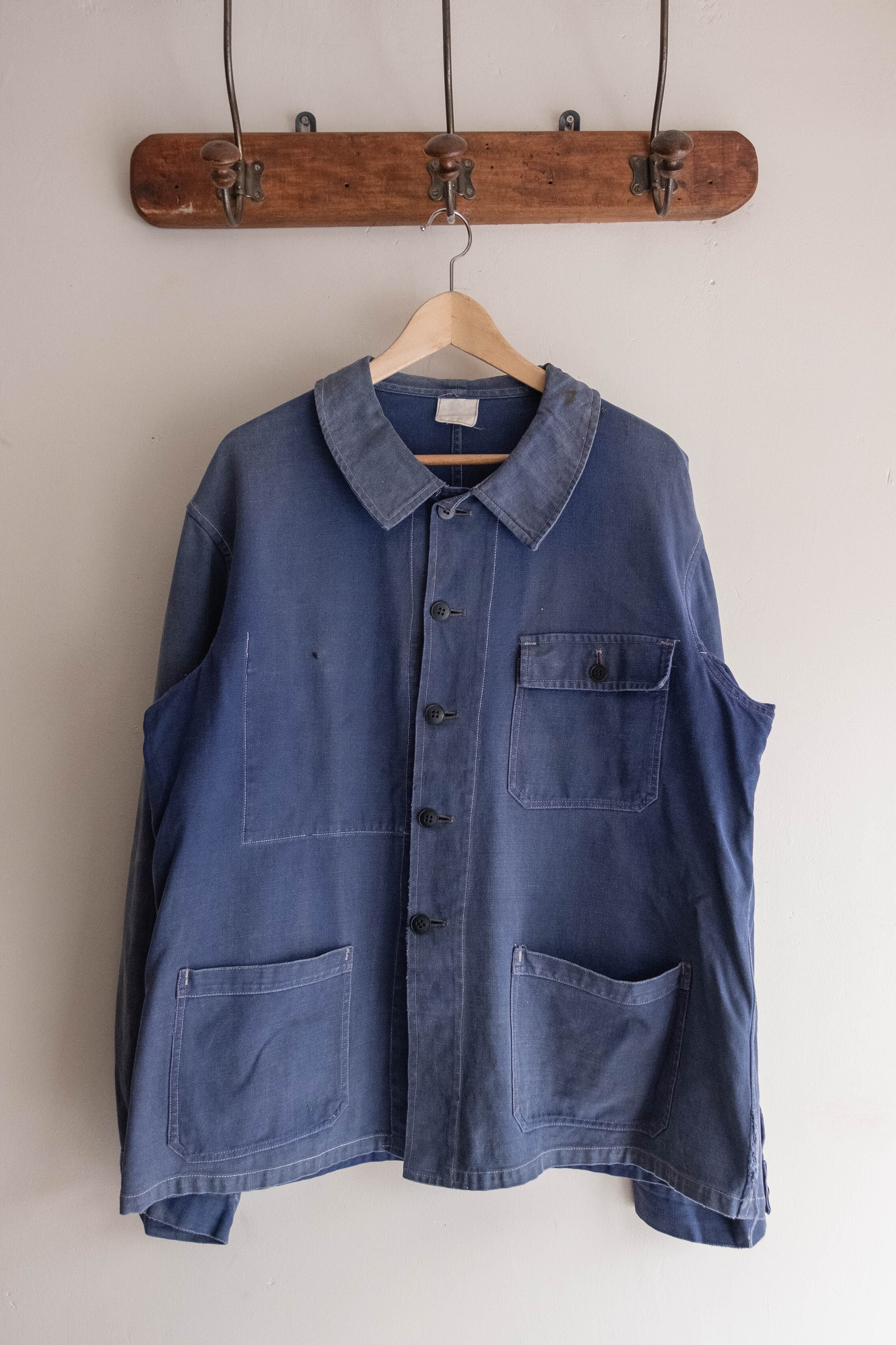 希少　1940〜50s EURO ツイルwork jacket 黒×緑　刺繍タグ 希少 1940〜50s EURO ツイルwork jacket 黒×緑 刺繍タグ 1940-50s