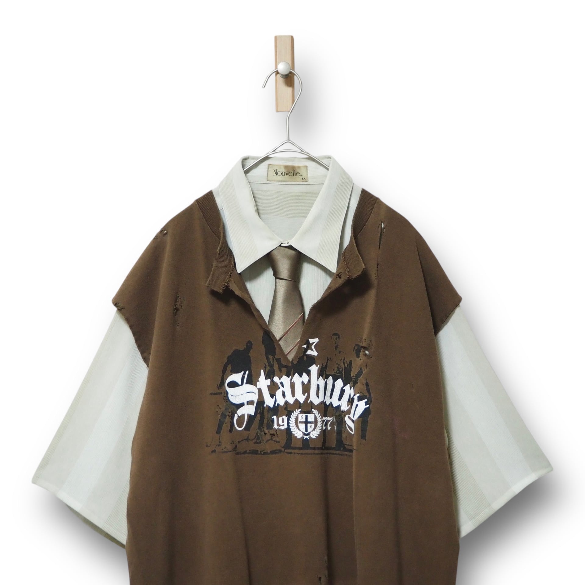 【VINTAGE】ネクタイシャツ+ボロベスト