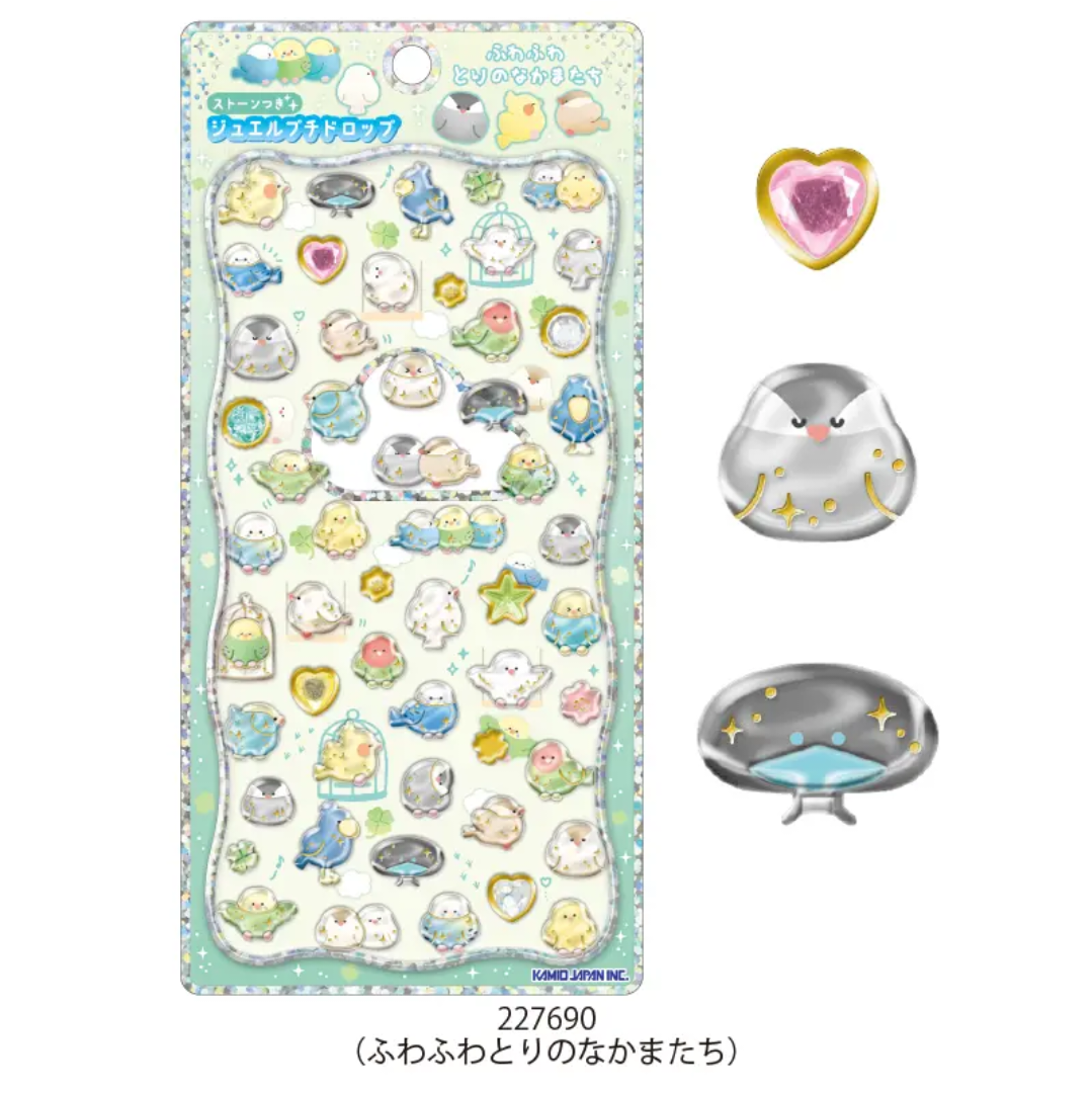 国内正規品】ストーンつきジュエルプチドロップステッカー/ふわふわ