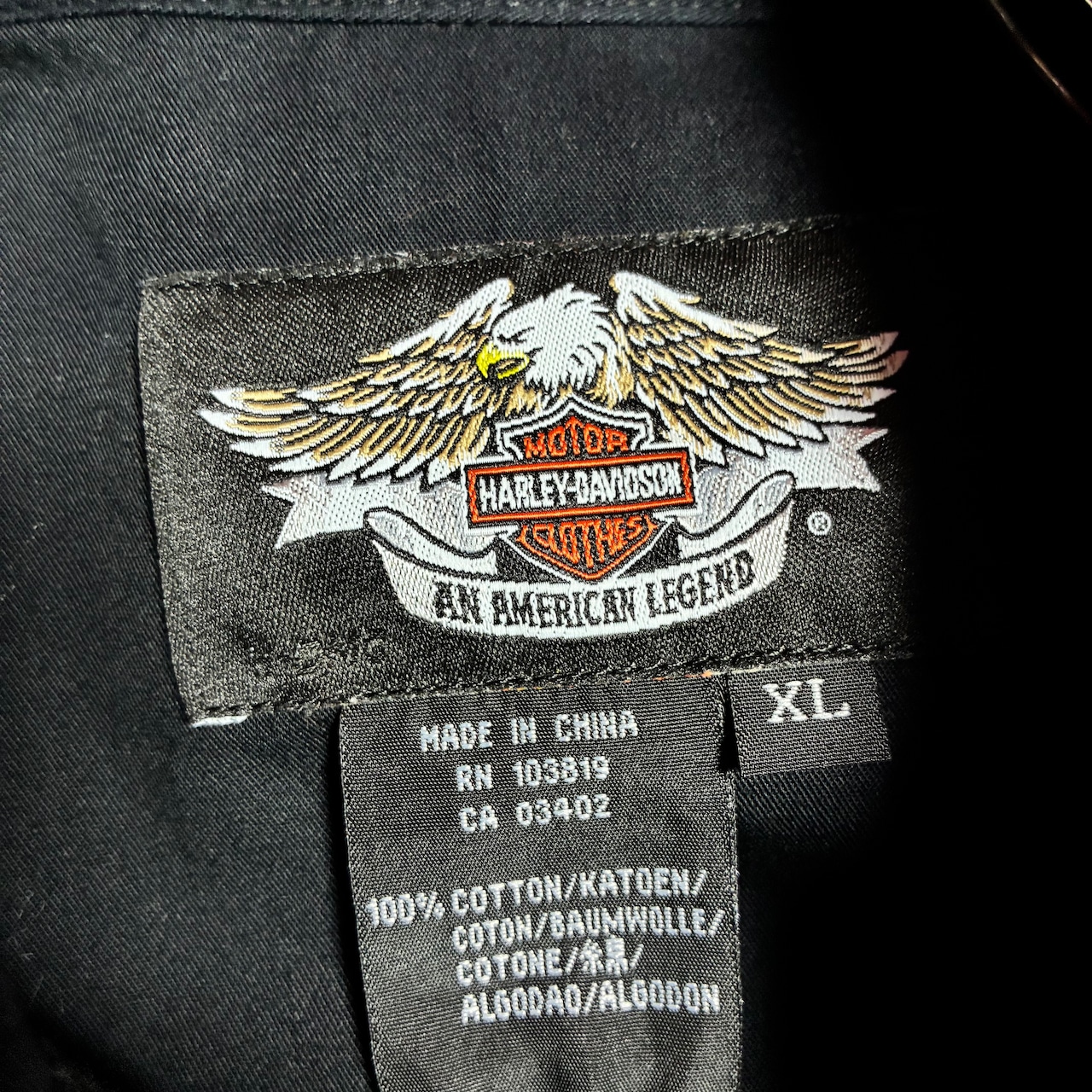 Harley-Davidson ワークシャツ 半袖 ワンポイント刺繍 ハーレー