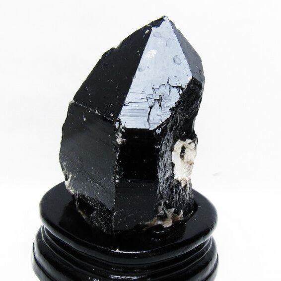 モリオン 原石 黒水晶 原石 山東省産 台座付属 一点物 181-4498
