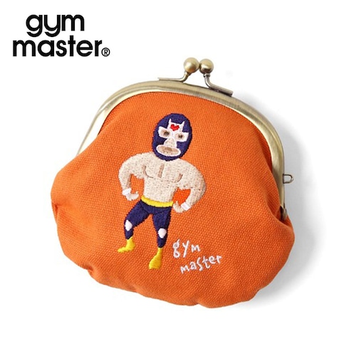 gym master ジムマスター 覆面レスラー ガマグチ ミニポーチ ポーチ 小物入れ コットン 帆布 がま口 イヤホン アクセサリー ハンドクリーム 目薬 かわいい おもしろ キャラクター メンズ レディース ギフト G521799 ORANGE