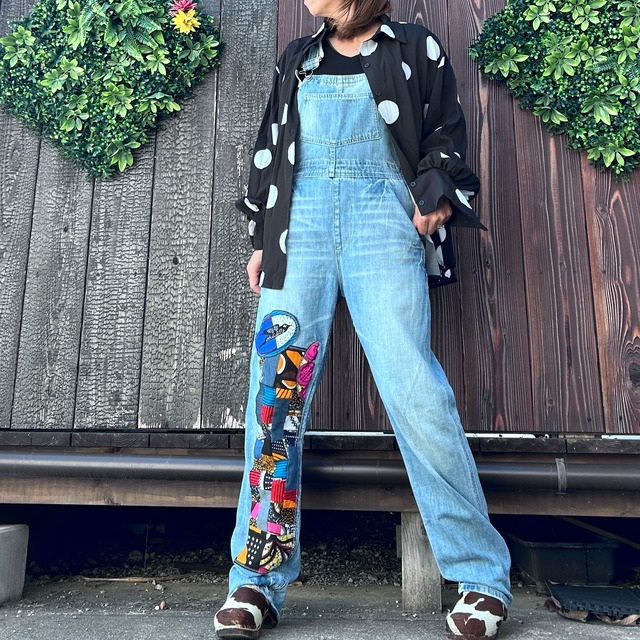 アフリカンパッチワークサロペット