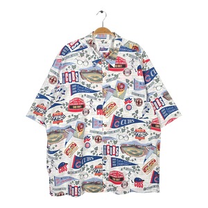 レインスポーツ レインスプーナー MLB シカゴカブス アロハシャツ 半袖シャツ REYN SPORTS 大リーグ CHICAGO CUBS サイズXXL CD0159