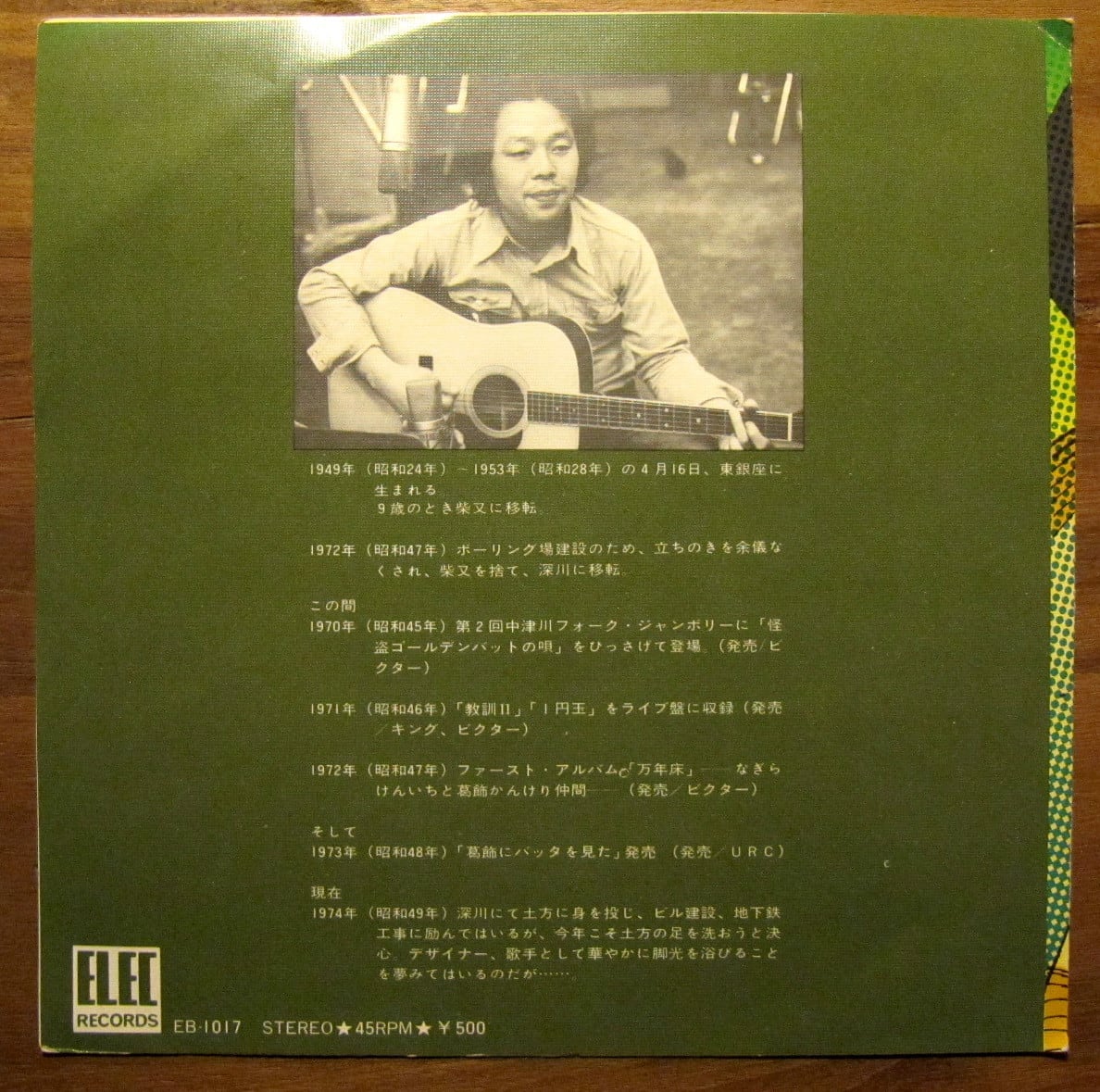 73年【EP】なぎらけんいち / 悲惨な戦い | 音盤窟レコード 73年【EP】なぎらけんいち / 悲惨な戦い | 音盤窟レコード