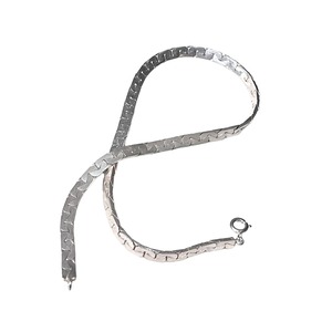 vintage UK silver flat link chain choker necklace