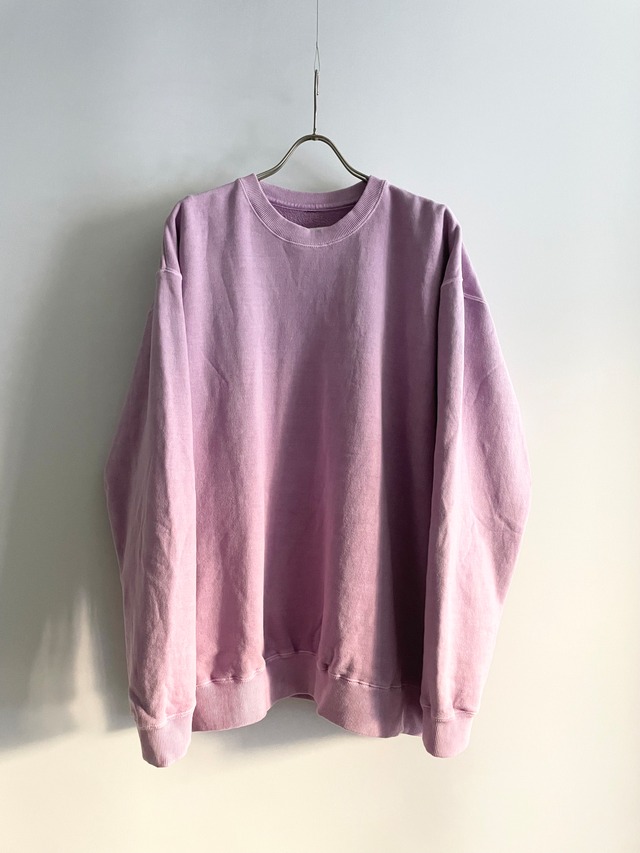 TrAnsference loose fit crewneck sweat top - fade fuchsia garment dyed