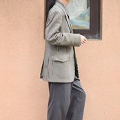 70's seersucker stripe tailored jacket