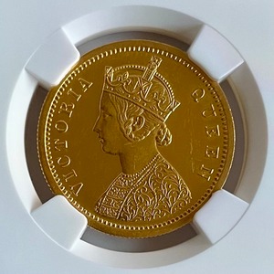 【PF63+】1870年発行プルーフ　ヴィクトリア王冠タイプ　モハール金貨