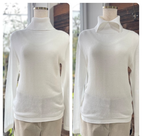 Powder snow cotton 2WAY knit pullover