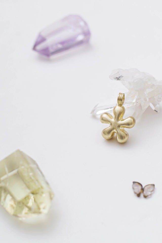Flower Charm Necklace Gold