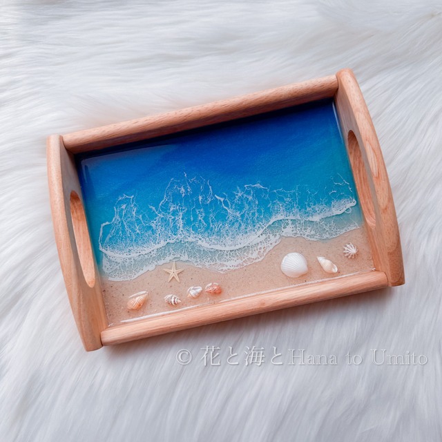 海色カフェトレイ✳︎コースター✳︎海レジンアート オーシャンアート