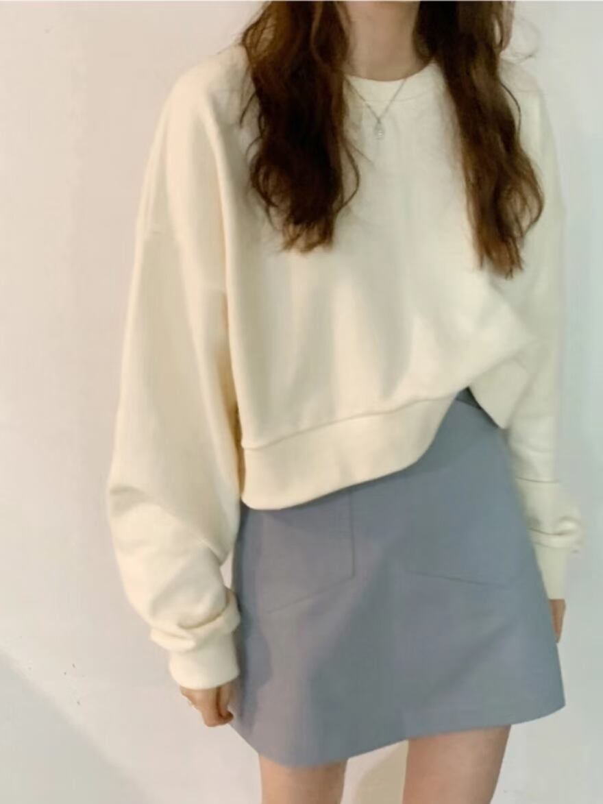 パステルカラー　クロップドスウェット　AJ44170-8025