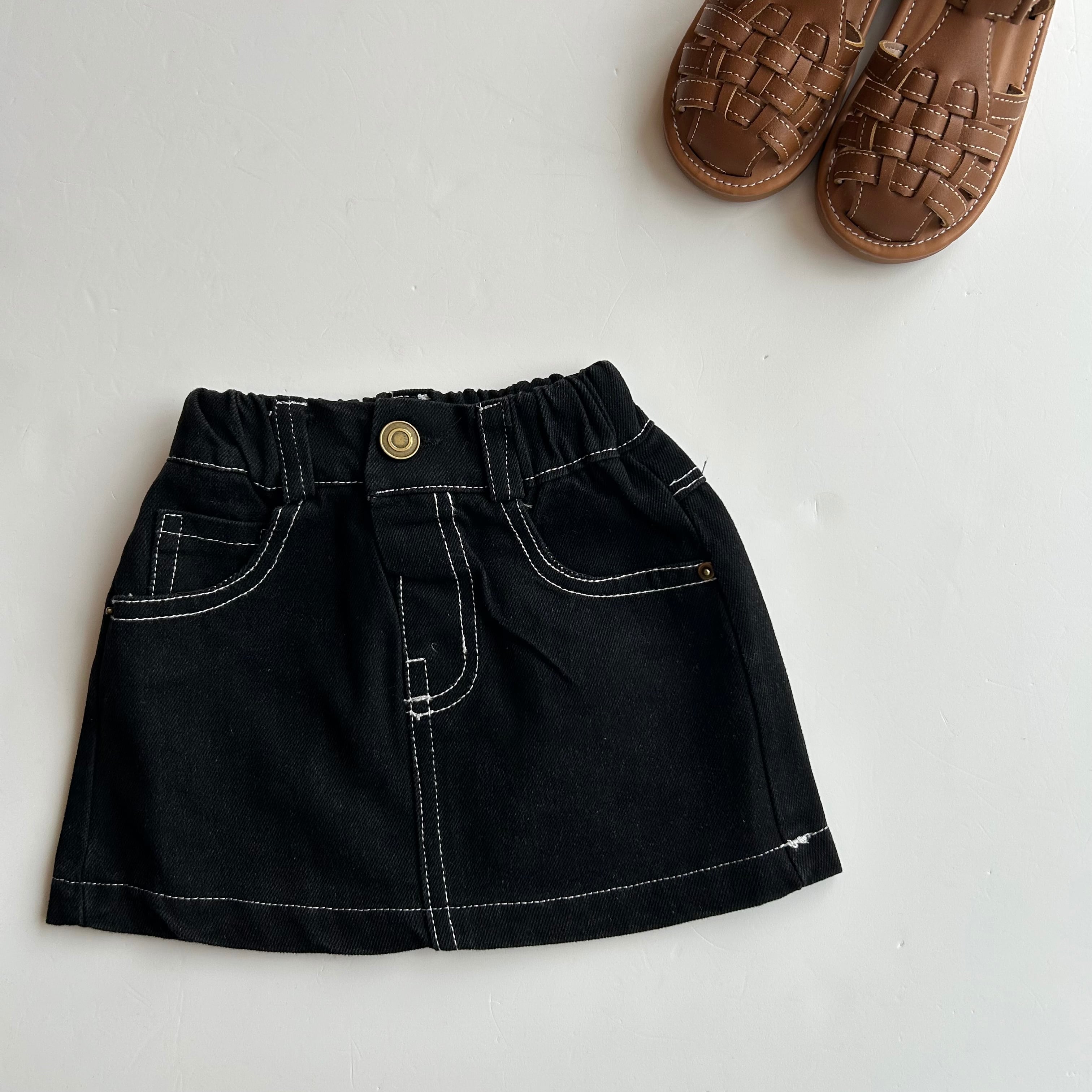 black denim skirt