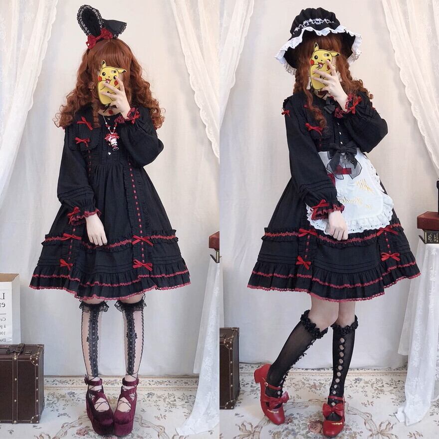 ゴスロリ ドレス 眠り猫 ゴシック ガーリー 甘め lolita｜SEASONZ