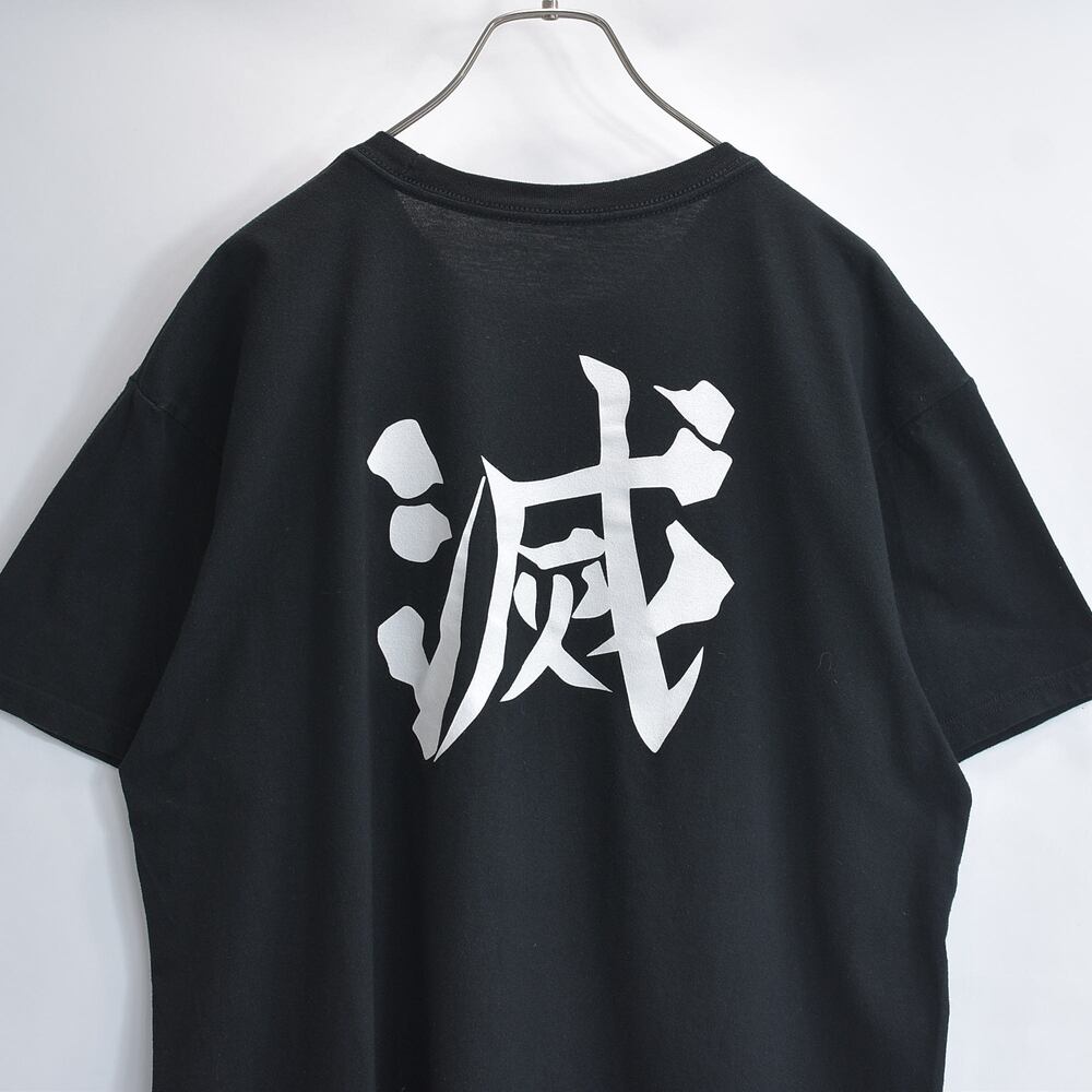 DEMON SLAYER 鬼滅の刃 半袖Tシャツ 炭治郎 アニメ 漫画 滅 バックプリント アニプレックス ブラック USED ヴィンテージ ビンテージ 古着 メンズ L