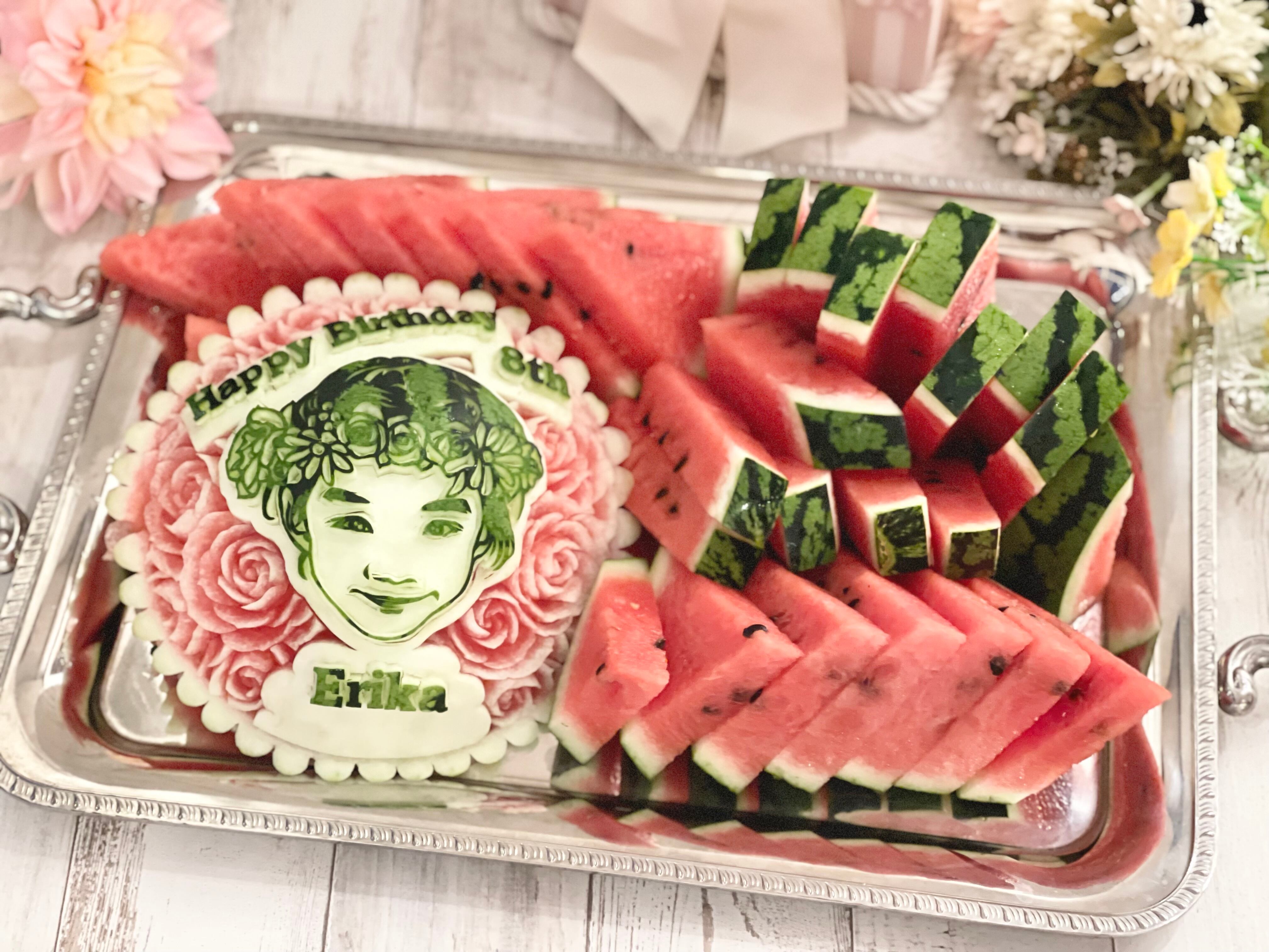 フルーツカービング プレゼント 誕生日 バースデー スイカ フルーツ 