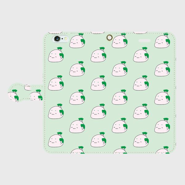 Ejnris 044 Iphone6plus 6splus 手帳型スマホケース サムライ 侍 ちょんまげ 丁髷 おっさん ゆるキャラ かわいい Saule Factry