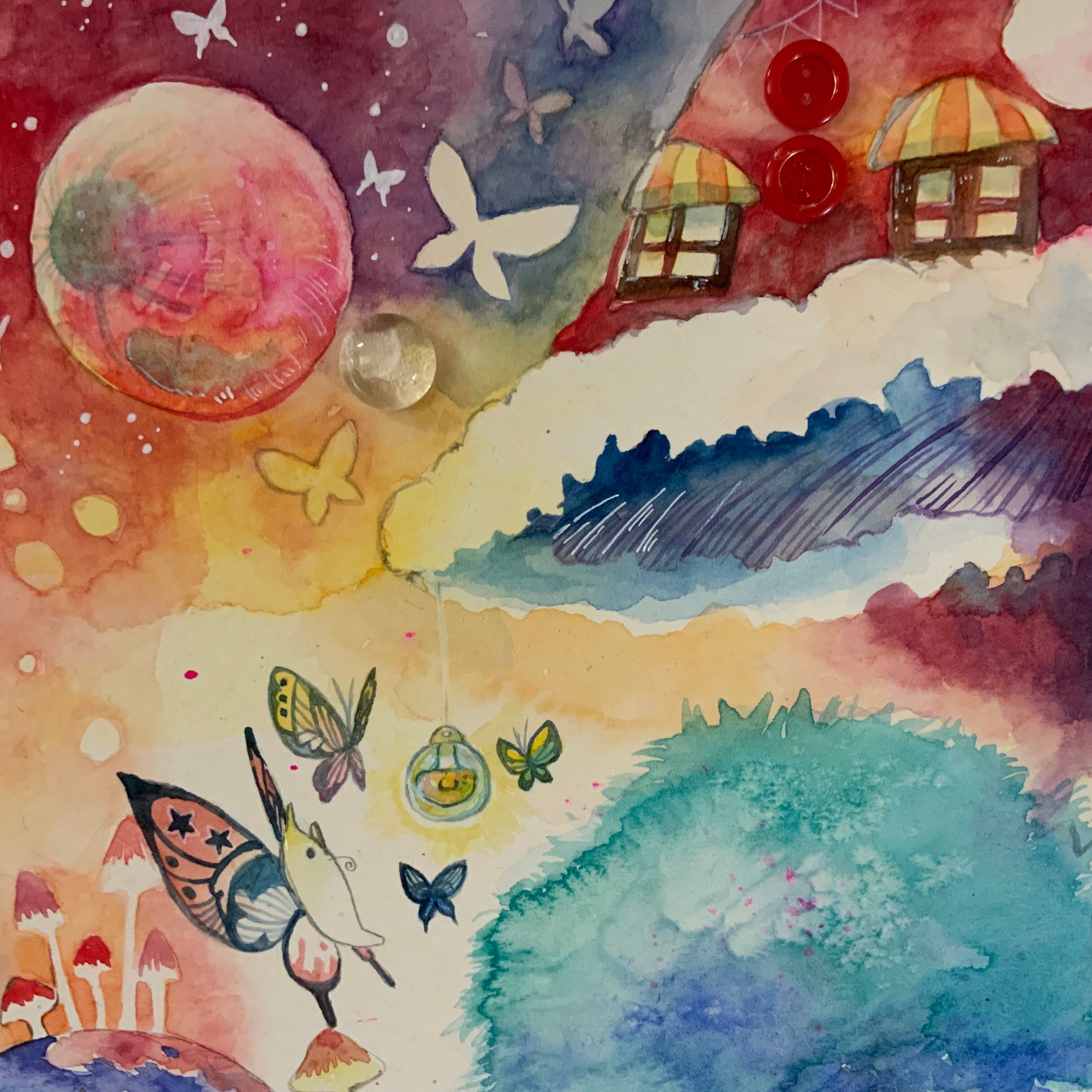 水彩画 ほわほわきのこ森 | Art shop 森羅万象