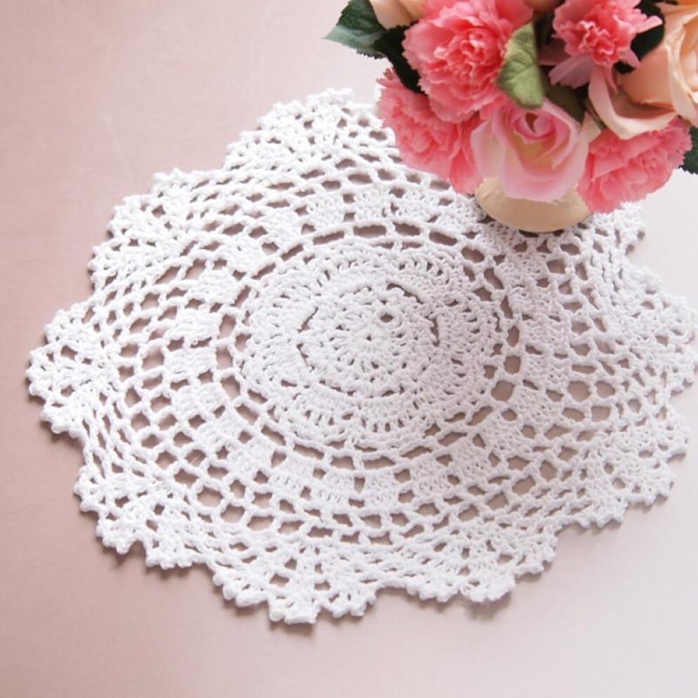 アンティークレース風 高級コード刺繍ドイリー いちご ストロベリー