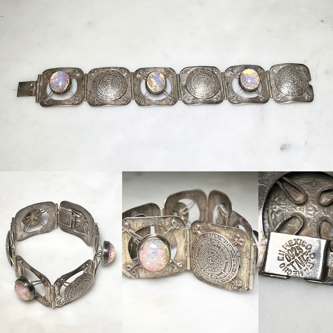 mexican silver square link bracelet