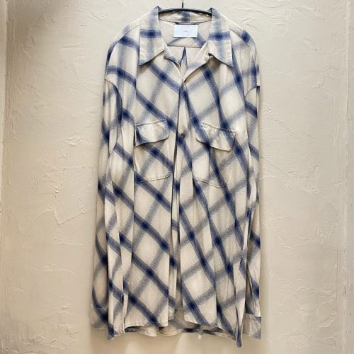 SUGARHILL シュガーヒル 23AW RAYON OMBRE OPEN COLLAR BLOUSE 長袖 