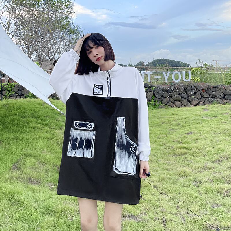 セーター レディースオータムホワイト薄手コート フードルーズカジュアルトップス 秋物 ラブタオタオダレンハウス88029483056