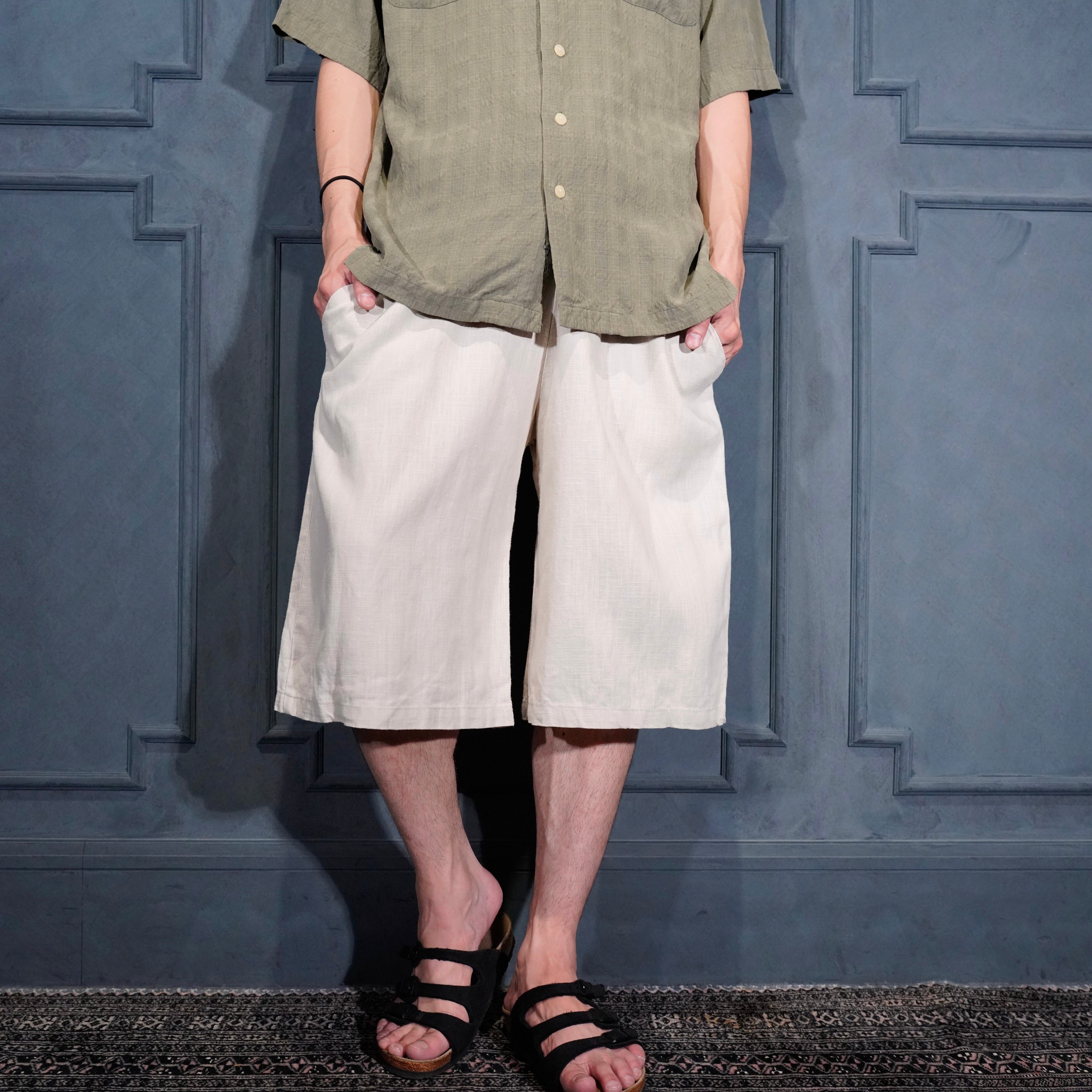 1930's linen short ショートパンツ antique EU VINTAGE Schazad LINEN WIDE SHORTS MADE IN GERMANY