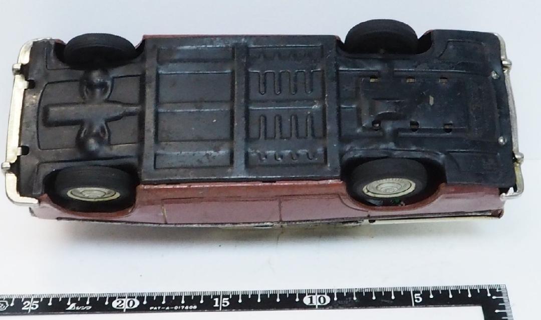 萬代屋ヒルマン ミンクス ハイ-スタイル大 赤茶tin toy carブリキ箱無